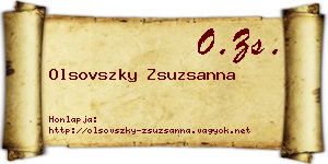 Olsovszky Zsuzsanna névjegykártya